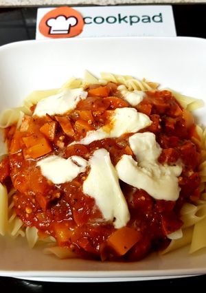 A picture of My Chorizo & Smoked Sausage on Pasta. 😍.