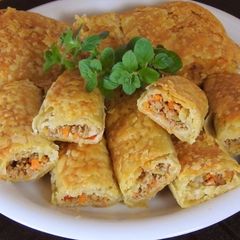 A picture of Ground Beef & Veggie Pies with Flaky Pastry.