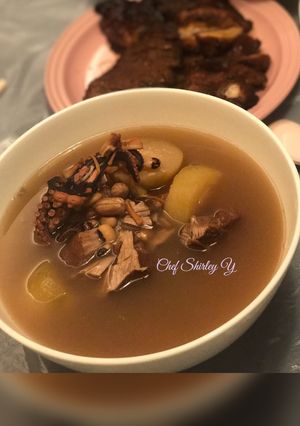 香甜章魚節瓜眉豆花生湯 的食譜成品照片