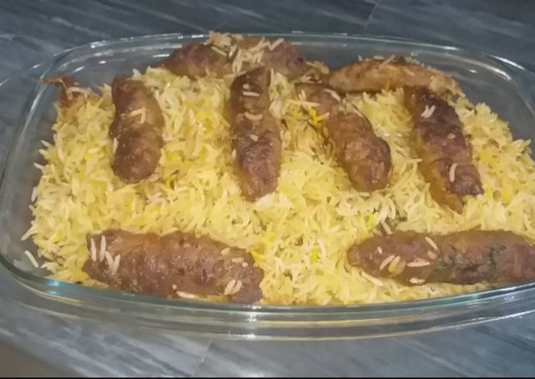 Seekh kabab briyani