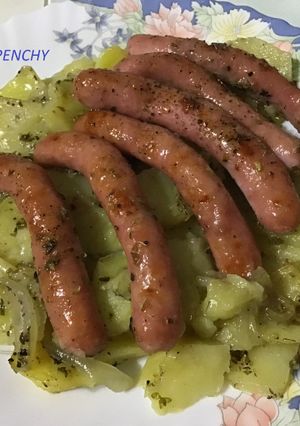 Foto principal de Asado oreganado con salchichas al brandy