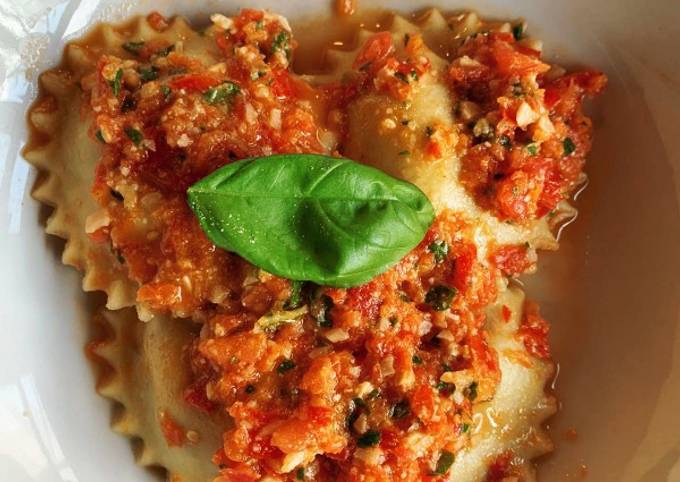 Girasoli alle melanzane con pesto alla trapanese