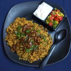 Lentil rice (Mujadara) A picture of Lentil rice (Mujadara).