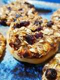 Baked oats medallions over nut apple donuts