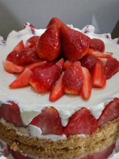 Foto resep Strawberry cheesecake. No baked