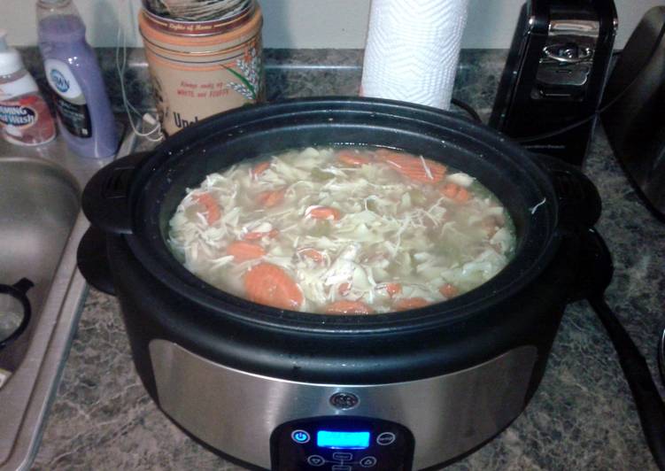 Tasy Easy slow cooker chicken noodle soup