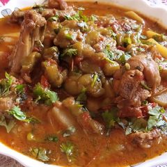 A picture of Ridge Gourd (Turai) With Chicken Wings.