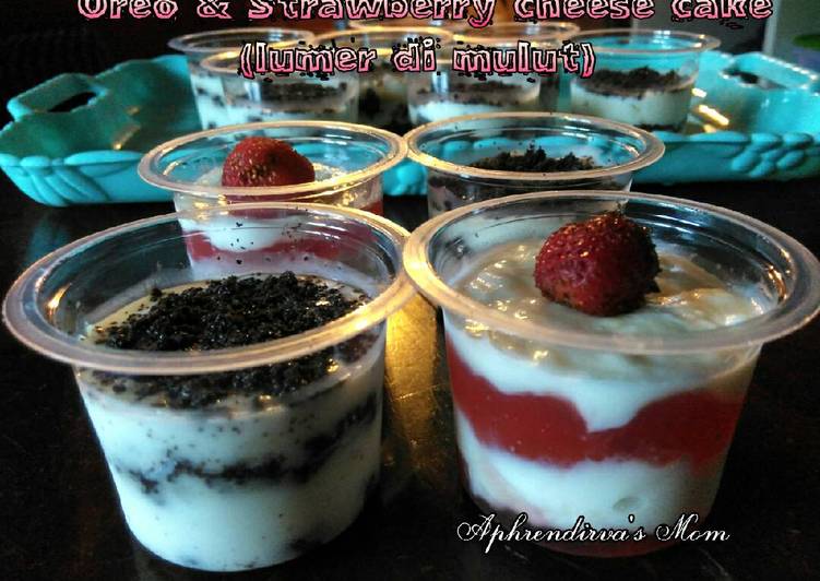 Resep Oreo &amp; Strawberry Cheesecake (no bake 😉) Anti Gagal