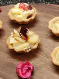 Sweet Mini Tart Filled With Fruit Custard Pudding(Fruit Tart)!!