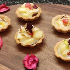 A picture of Sweet Mini Tart Filled With Fruit Custard Pudding(Fruit Tart)!!.