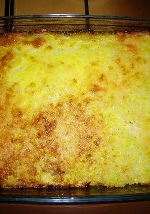 Une photo de Gratin de courgettes avec du riz