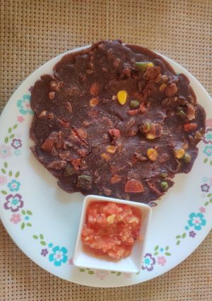A picture of Ragi vegetables chila.