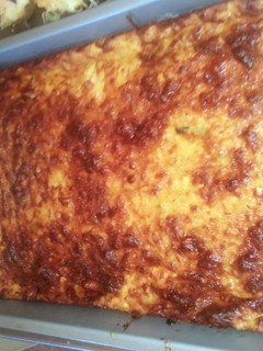 A picture of Green Chili Cornbread Casserole.