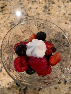 A picture of Fresh Fruit with Cool Whipped Topping.