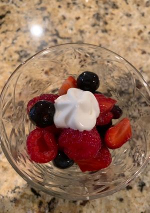 A picture of Fresh Fruit with Cool Whipped Topping.