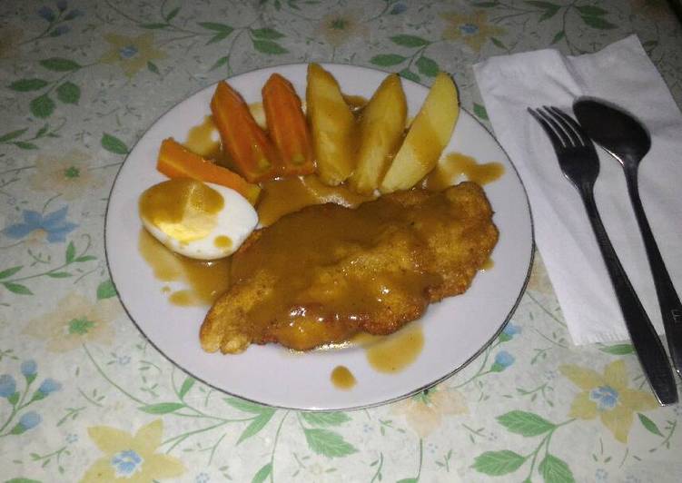 Chicken Steak Brown Sauce