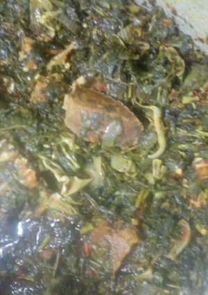 A picture of Bitter leave soup.