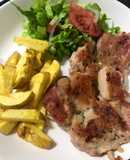 Pollo a la plancha con papas