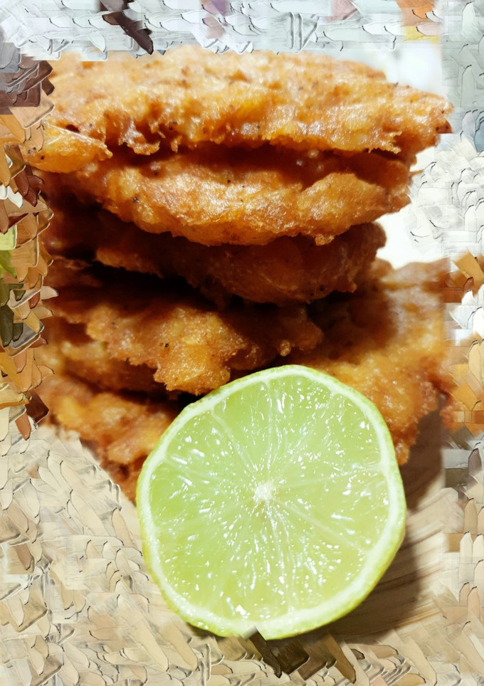 Una foto de Tortitas de Camarones, con camarón deshidratado