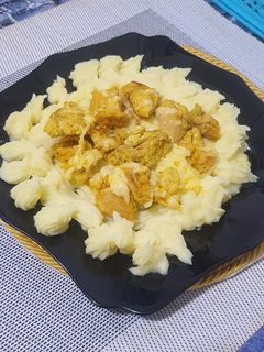 صورة لوصفة عصيدة البطاطا مع الدجاج بالجبن 🧀👌