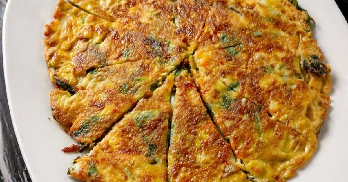 Omelette Keju Bayam Batik
