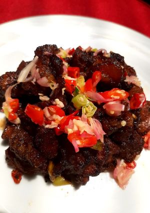 Foto resep Sate Daging Goreng sambal matah