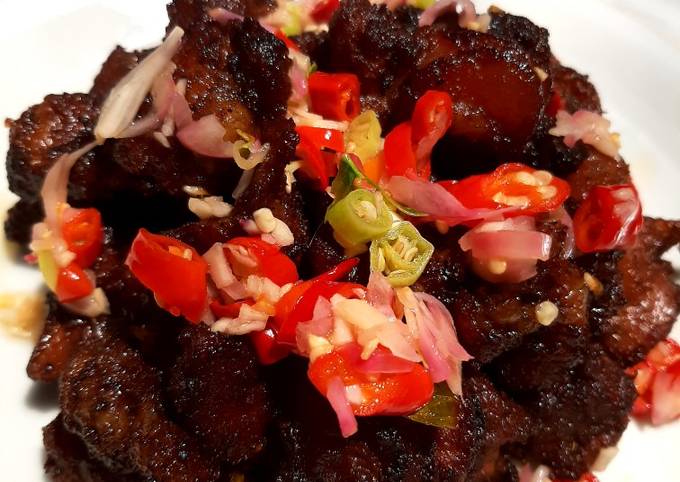 Yuk intip, Resep enak bikin Sate Daging Goreng sambal matah yang lezat