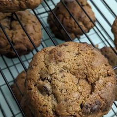 A picture of NYC Levain inspired Chocolate Chip Walnut Cookies.
