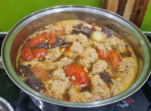 Hình của món Bún Riêu Cua (Cách làm Chả Cua Giả).