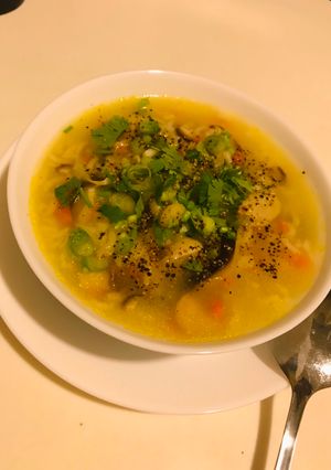 Hình của món Cháo Nấm (chay mặn đều được).
