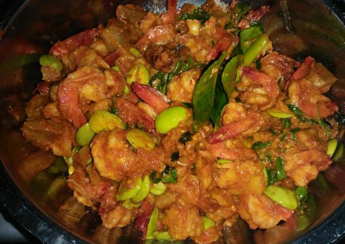 Udang pete bumbu merah