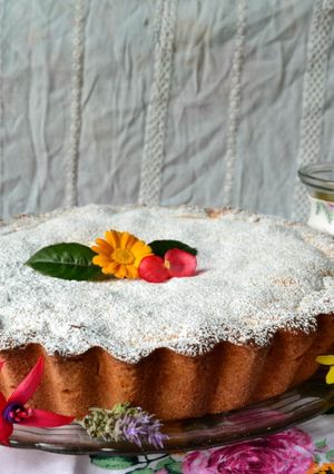 Una foto de Tarta de ricota y dulce de leche💕
