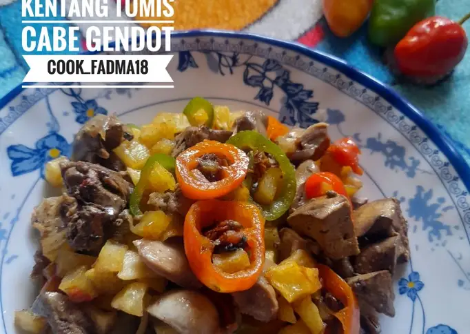 Ati ampela & kentang tumis cabe gendot