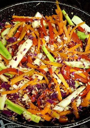 عکسی از دستور خوراک سبزیجات چینی