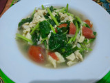Bayam kuah telur