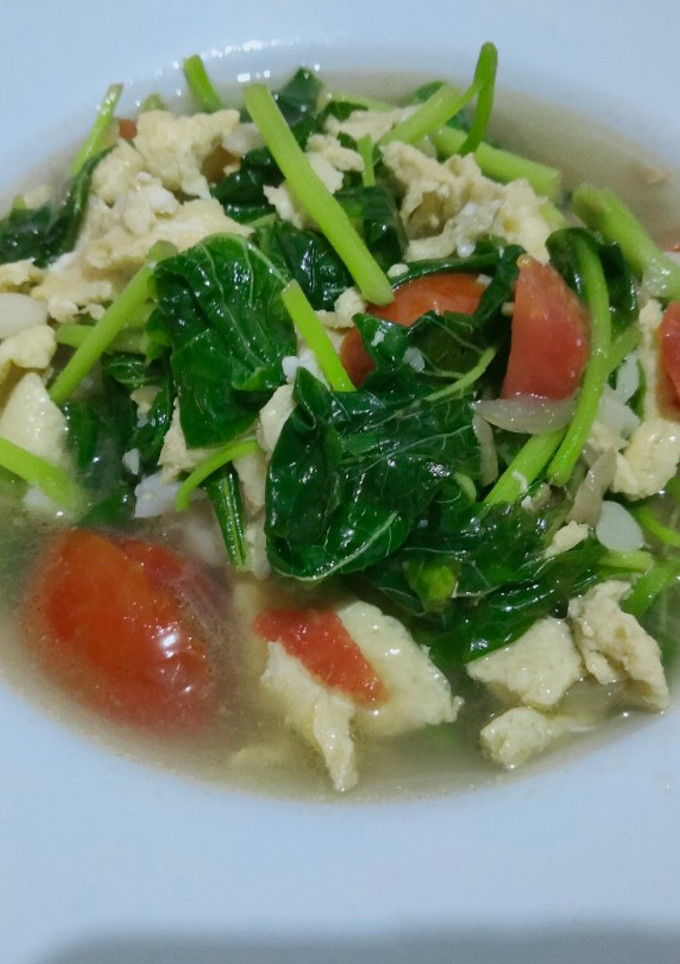 Foto resep Bayam kuah telur