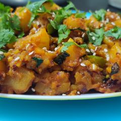 Nutty potato bhaji A picture of Nutty potato bhaji.