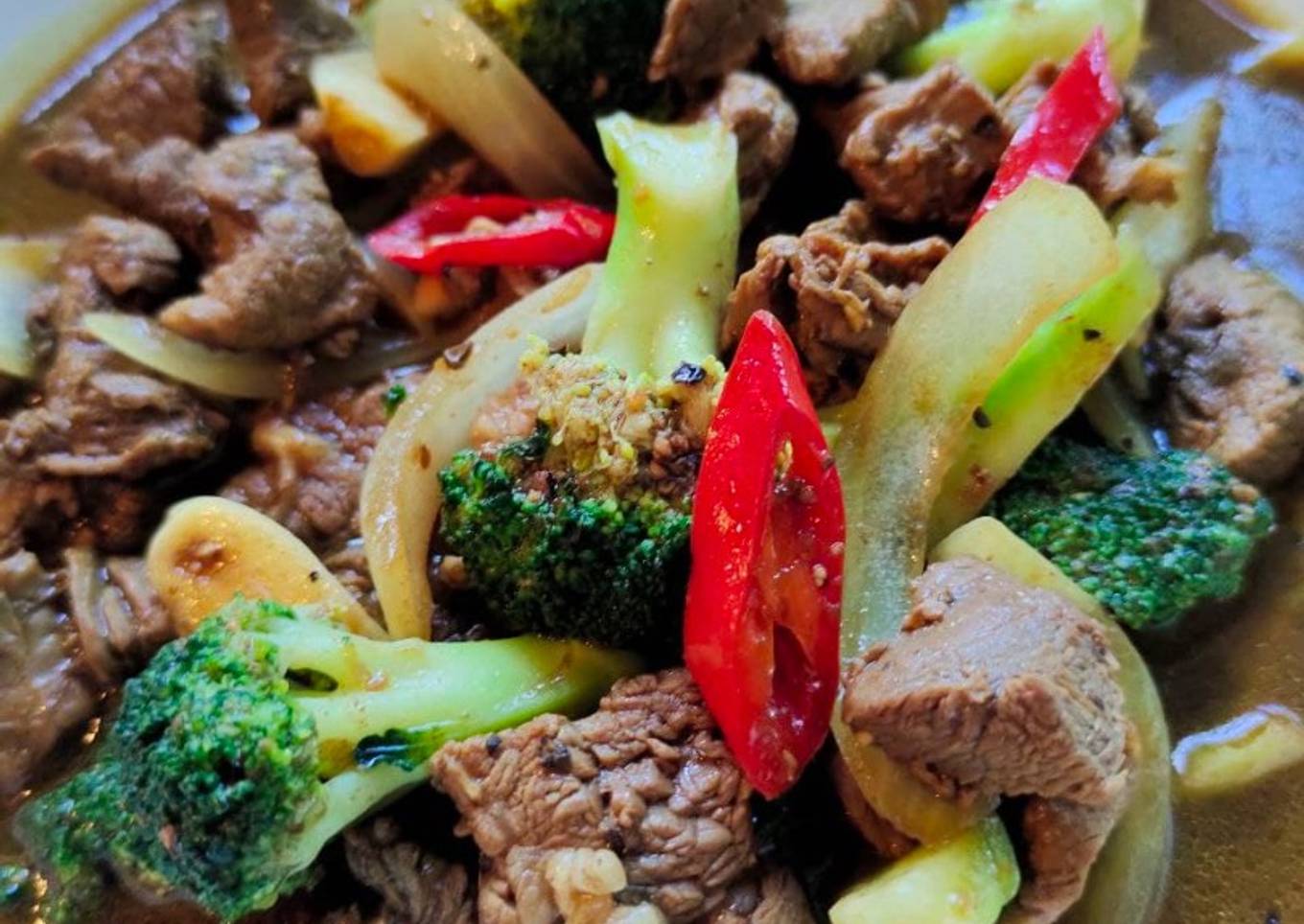 Resepi Blackpepper beef + Broccoli yang Sempurna dan Mudah
