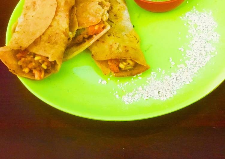Recipe of Ultimate Carbohydrates Protein Rich Oats—Wheat  masala Dosa