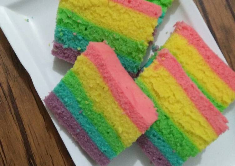 Bagaimana Membuat Rainbow Steam Cake (Bolu Kukus Pelangi) step by step Anti Gagal