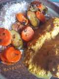 Pollo al curry con verdure e riso basmati