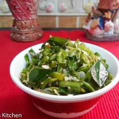 A picture of Amara Uppiyeri (Lablab purpures fry).