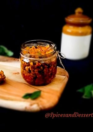 A picture of Instant Raw Mango Pickle Kerala Style.