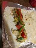 Chicken Shawarma Sandwich with Tortilla Bread and Garlic Sauce