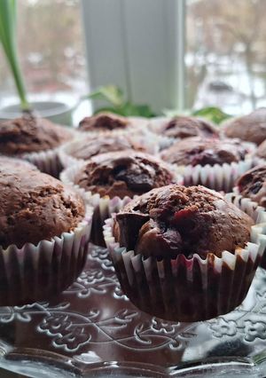 Kakaós-meggyes muffin recept fotója