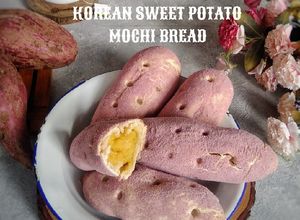 Foto resep Korean sweet potato mochi bread