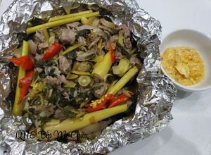 Hình của món Dê hấp tía tô.