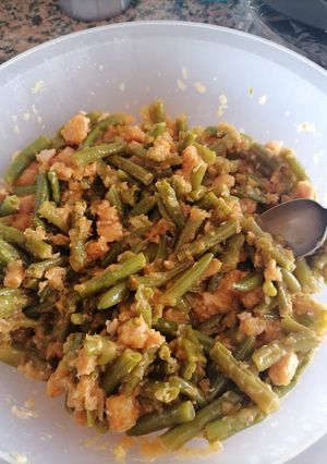 Foto principal de Judías verdes con gambas (Thermomix)