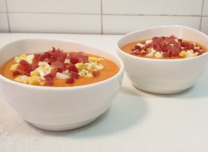 Foto principal de Salmorejo cordobés auténtica receta. Fácil y rápida de hacer
