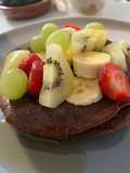 Tortitas de chocolate con trigo sarraceno y harina de almendras.
